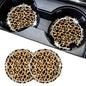 Car Cup Holder Coaster, 2PCS Silicone Car Cup Holder Insert Leopard Print, 2.75" Universal Non-Slip Cup Holders, Interior Car Accessories for Women and Man (Leopard) - color: Leopard