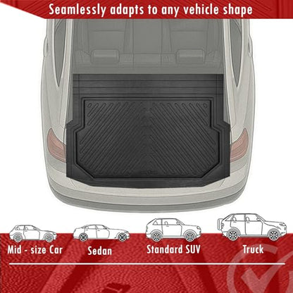 Universal Trunk Mat for SUV and Passenger Vehicles – All Weather Car Trunk Liners, Heavy Duty Rubber Cargo Liner for Back of SUV – Car Mats All Weather, Auto Floor Mats, Cargo Mat-Trunk Cover