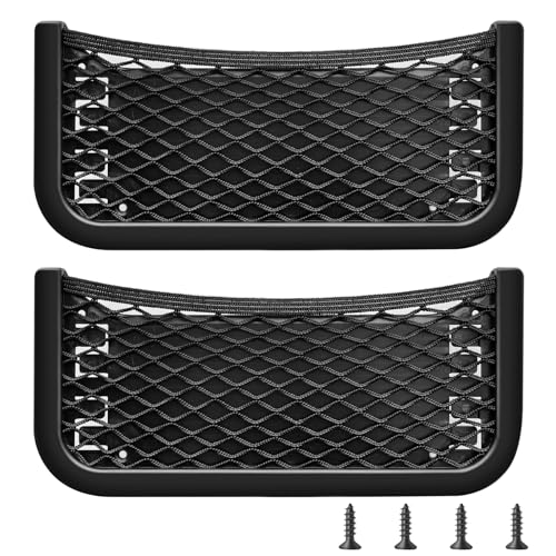 ABS Plastic Frame Automotive Cargo Nets Car Net Pocket Phone Car Mesh Net Holder RV Storage Boat Cargo Pocket Organizer Framed Mesh Net Pocket with Screws for Auto RV Net(2, 10 x 4.7 Inch) - size: 10 x 4.7 Inch