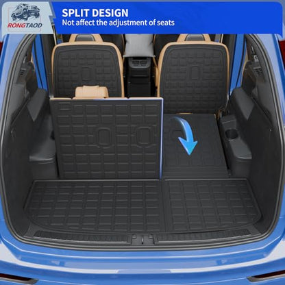 Floor Mats Compatible with 2020-2025 Hyundai Palisade 7 Seats Cargo Mat 2nd&3rd Row Kick Mat 2024 Palisade Accessories (2nd Row Backrest Mat+Trunk Mat with Backrest Mat+Floor Mats)