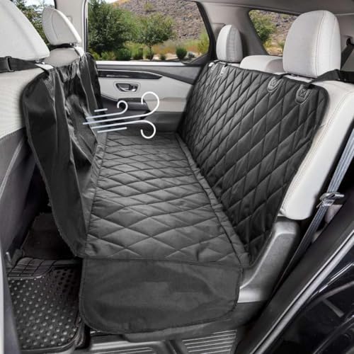 4Knines Dog Hammock Car Seat Cover – Heavy-Duty, Waterproof Car Seat Protector for Dogs, Non-Slip, Durable Design with Mesh Window, Easy to Install, Fits Most Cars & SUVs - Regular Size (Black) - color: Black