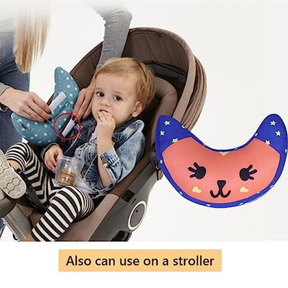 Kids Car Seat Travel Neck Pillow Soft Neck Support Cushion Car Seat Belt Cover Cushion Pillow Car Seatbelt Shoulder Pad Head Neck Support Pillow Seat Strap Pillow for Car Airplane Pushchair Travel - color: Blue