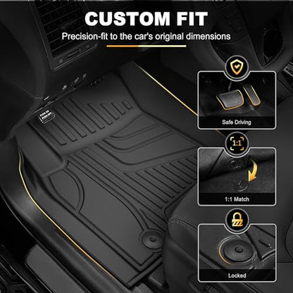 AOMSAZTO Floor mats Compatible with 2019-2024 Nissan Armada/Infiniti QX80 (7 Seats) Custom Fit All Weather TPE Heavy Duty Car Cargo Mat & Seatback Mat Armada Accessories - style: 11)19-24 Armada Floor Mats and Cargo Mat Sets