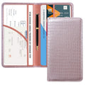 CoBak Car Registration and Insurance Holder - Vehicle Glove Box Car Organizer,Auto Truck Comparment Accessories Case with Magnetic Closure for Driver License,Cards - color: L-Crocodile Pink