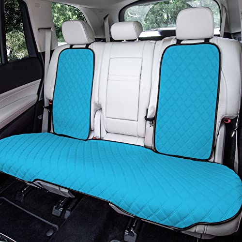 FH Group Car Seat Cushion Neosupreme Automotive Seat Cushions - Universal Fit, Rear Car Seat Cushion, Car Seat Cushions with Non-Slip Silicone Backing for SUV, Sedan, Van Rear Set Aqua - color: Aqua, style: Rear Bench