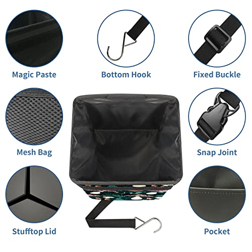 Car Trash Can – Multi-Purpose, Lightweight and Portable with Durable Water-Resistant Coating, No Installation Required, Practical and Ample Capacity, Variety of Colors.Mushroom