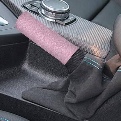 Bling Pink Print Car Gear Shift Knob Cover with Handbrake Cover, Universal Fit 2 Piece Vehicles Handbrake Cover Gear Shift Knob Cover Set for SUV Van Sedan Trucks - color: Pink Color