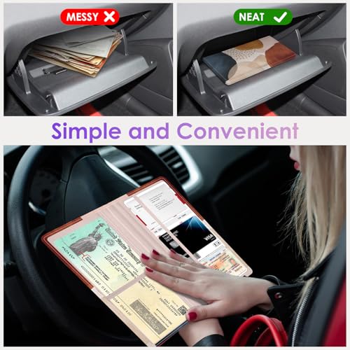 Car Registration and Insurance Holder，Colour Patterns Men Women Car License Document Registration and Insurance Card Holder - color: Abstract Texture