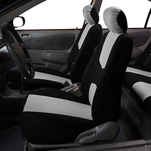 FH Group Flat Cloth Full Set Car Seat Covers Three Row 7 Seater - Universal Fit for Cars, Trucks & SUVs Gray - color: Gray