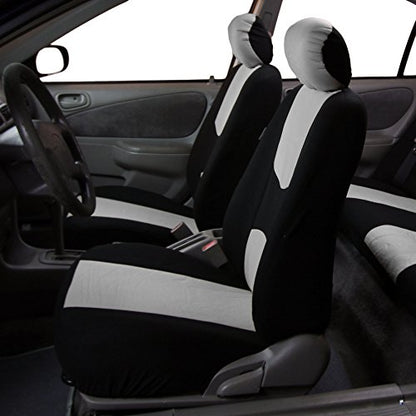 FH Group Flat Cloth Full Set Car Seat Covers Three Row 7 Seater - Universal Fit for Cars, Trucks & SUVs Gray - color: Gray