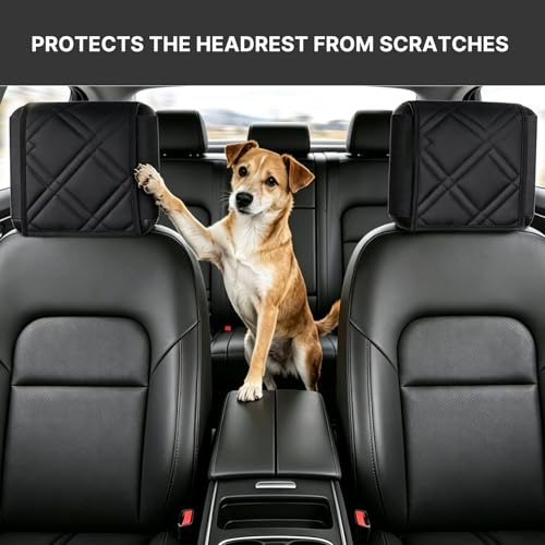 headrest Covers for Cars: Full Wrap-Around Elasticity Fit Anti-Scratch Protector - Waterproof Oxford Cloth Material - for Most Cars & SUVs Seat Headrest Accessories - 2 pcs - size: Headrest Covers Fit for Cars & SUVs and Trucks