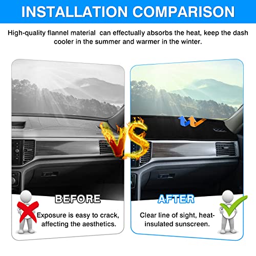 Autorder Dashboard Cover Mat for Volkswagen Atlas 2018-2023 VW Atlas Cross Sport Accessories Dash Cover Flannel Dash Mat Sunshade Glare UV Rays Protector - size: For Volkswagen Atlas 2018-2023