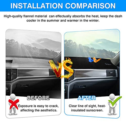 Autorder Dashboard Cover Mat for Volkswagen Atlas 2018-2023 VW Atlas Cross Sport Accessories Dash Cover Flannel Dash Mat Sunshade Glare UV Rays Protector - size: For Volkswagen Atlas 2018-2023