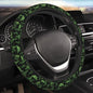 Green Alien UFO Moon Universal Steering Wheel Covers, Cute Car Accessories for Women Girls Car Truck - color: Green Alien UFO Moon