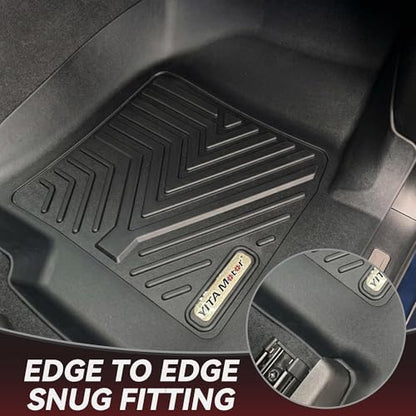 YITAMOTOR Floor Mats for 2019-2026 Chevrolet Silverado/GMC Sierra 1500 & 2020-2026 Chevy Silverado/GMC Sierra 2500HD/3500HD Crew Cab With Underseat Storage Box Bucket Seat, 1st & 2nd Row, Black - style: 2019-2026 w/ Rear Under Seat Storage Box