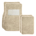 4PCS Car Floor Mats, Waterproof Non-Slip Car Floor Liners with Safety Heel Pad, All-Weather Wear-Resistant Mats Heavy Duty Universal Carpets for Truck SUV Van Sedan (Beige) - color: Beige