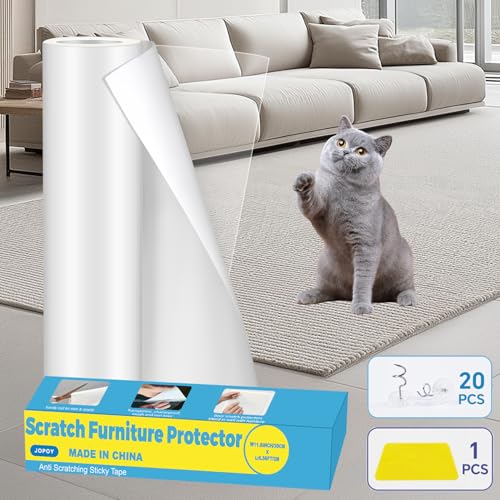 Cat Scratch Furniture Protector: Cat Anti Scratch Tape - Door Protector from Dog Scratching - Clear Training Self Adhesive Tape for Carpet, Sofa, Couch, Door (Transparent, 7.87" x 9.8FT) - size: 7.87" x 9.8FT