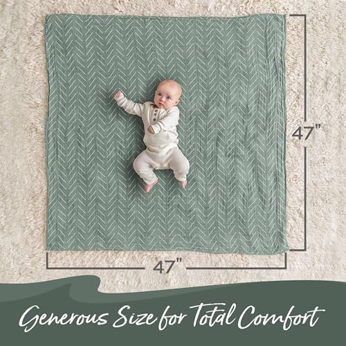 Itzy Ritzy Breastfeeding Boss Multi-Use Cover – A Nursing Cover, Swaddle, Car Seat Wrap, Tummy Time Mat & Burp Cloth All in One – Made of Soft Muslin Fabric & Measures 47” x 47” (Sage Mudcloth) - color: Sage Mudcloth