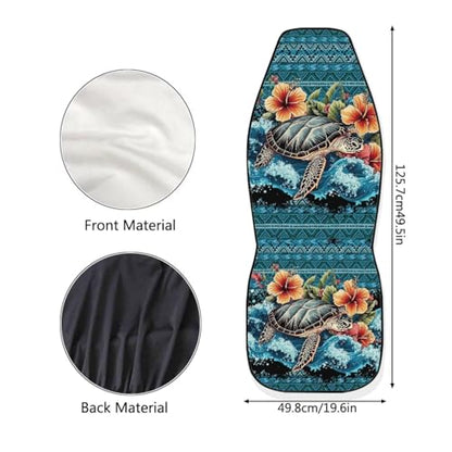 Hawaii Hibiscus Turtle Car Seat Cover Front Seats Only,Aztec Premium Polyester Seat Covers Anti-Slip Saddle Blanket Cushion Cover for Cars Trucks and SUVs - color: Hawaii Hibiscus Turtle Aztec