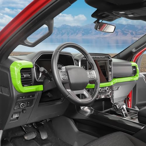 RT-TCZ Center Console Dashboard Strip Cover Trim Decoration Interior Accessories for Ford F150 2021-2025 (Light Green) - color: Light green