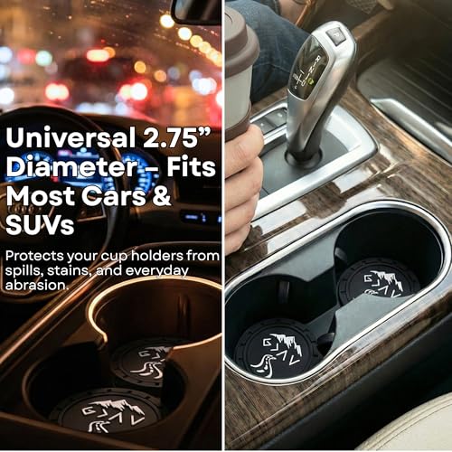 Lusinus Christian Car Coasters, 2 Pack Non Slip Cup Holder Inserts, God is Greater Than the Highs and Lows Car Accessories, Baptism Gifts, for Men, Graduation & Confirmation Gifts