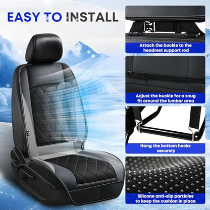 FLORICH Cooling Car Seat Cover, Ventilated Seat Cushion Cooling Car Seat Pad for Summer Driving with 2 Powerful Turbo Fans Universal Fit for Car SUV Truck Van-Grey - color: Grey
