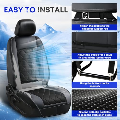 FLORICH Cooling Car Seat Cover, Ventilated Seat Cushion Cooling Car Seat Pad for Summer Driving with Powerful Turbo Fans Universal Fit for Car SUV Truck Van-Deep Grey - color: Deep Grey