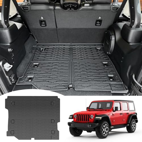 Cargo Mat Compatible with 2018-2025 Jeep Wrangler JL Unlimited 4 Door 4X4, Cargo Liner Rear All-Weather Protection Trunk Liner for 2024 Jeep Wrangler JL/JLU Accessories - color: Cargo Mat, size: For 18-25 JLU 4X4