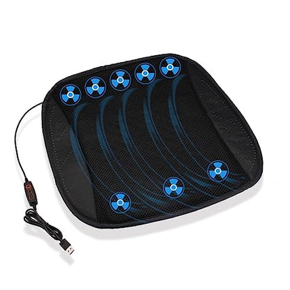 Universal Ventilated Car Seat Cushion with USB Interface Quick Cooling Three-Speed Adjustable Seat Cushion Suitable for All Car Seats, Home and Office Chairs (Style-B) - style: Style-B