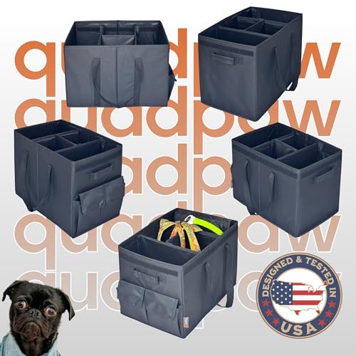 Back & Front Seat Extender for Dogs with Storage – Hard Bottom Dog Car Seat Cover, Waterproof Hammock Gap Filler for Cars, SUVs & Trucks, Scratch-Resistant Pet Seat Protector