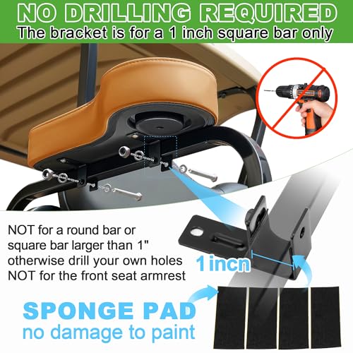 10L0L Golf Cart Rear Seat Kit Arm Rest Set with Cup Holder for Yamaha EZGO Club Car Golf Cart UV-Proof Coating Long Lasting, No Drilling Kits Include - color: orange