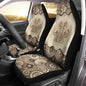 Howilath Brown Boho Mandala Dog Paw Print Seat Covers for Women Men Car Seat Covers, 2pcs Car Accessories High Back Front Seat Covers - color: Brown Boho Mandala Dog Paw