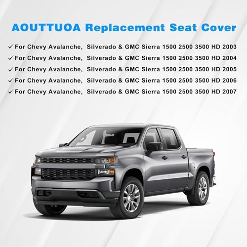 Front Driver Side Bottom Seat Cover Microfiber Leather Medium Neutral Tan #522 and Foam Cushion Pad Compatible with Chevy Avalanche Silverado GMC Sierra 1500 2500 3500HD 2003 2004 2005 2006 - color: Med Tan