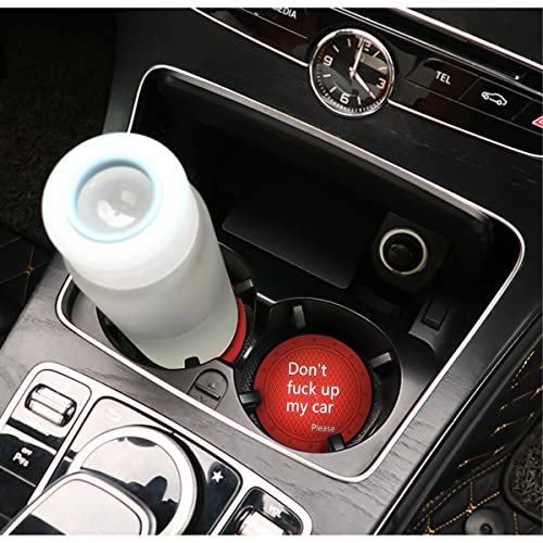 Car Cup Coaster, 4Pcs 2.75 Inch Auto Cup Holder Insert Coasters, Non-Slip Waterproof Embedded Drink Mat, Automotive Interior Accessories for Men and Women (D Red/4PCS) - color: D Red/4PCS