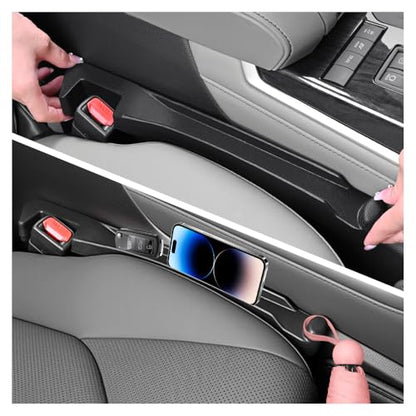 2026 Upgraded Car Seat Gap Filler 2 Pack,3 in 1 Car Seat Gap Organizer with Slot & Hook for Phone/Keys,Universal Anti-Drop in Between Cars Seats Catcher Fits for Truck SUV