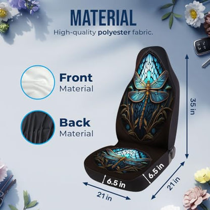 GENANY Dragonfly Car Seat Covers Set of 2, Breathable Front Seat Covers for Truck Sedan SUV, Dragonfly Car Accessories, Gift for Women Men - color: Dragonfly