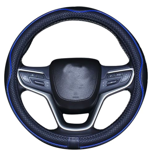 Mayco Bell Small Size Steering Wheel Cover Anti-Slip,Safety,Soft,Breathable,Durable,Full Surround,Comfortable Grip Microfiber Leather (14-14.25 inch,Black Dark Blue) - color: Black Dark Blue, size: 14''-14.25''