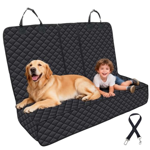 Dog Seat Cover, 100% Waterproof Bench Seat Cover Protector Scratch Proof Nonslip Durable Soft Pet Back Seat Covers for Cars Trucks & SUV