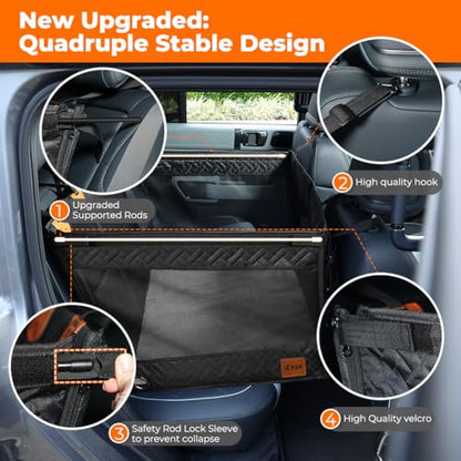 KYG Large Dog Car Seat for Large Medium Size Dogs with Cushion, Waterproof Hard Bottom Car Seat Cover for Dogs with 3 Mesh Windows, Foldable Pet Carseat for Cars/SUVs/Trucks