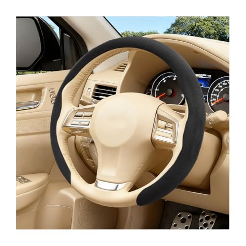Car Steering Wheel Cover, Comfortable Non-Slip Vehicle Steering Wheel Guard, Scratch-Resistant Automotive Interior Decoration Accessories, Universal for Automobile RV Truck (Black) - color: Black