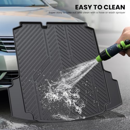 LASFIT Trunk Mat for Volkswagen Jetta 2011-2018, Custom Fit All-Weather TPE Rubber Cargo Mat for VW Jetta Accessories Trunk Liner Cargo Liner, Waterproof, Easy to Clean, Black - size: 2)2011-2018|For VW Jetta|Cargo Mat