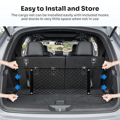 Canvcle Trunk Cargo Net for 2023-2025 2026 Honda Pilot Accessories Envelope Style Mesh Trunk Net Organizer and Storage Stretchable Adjustable Elastic Nylon Rear Cargo Netting with Hooks - style: for Honda Pilot