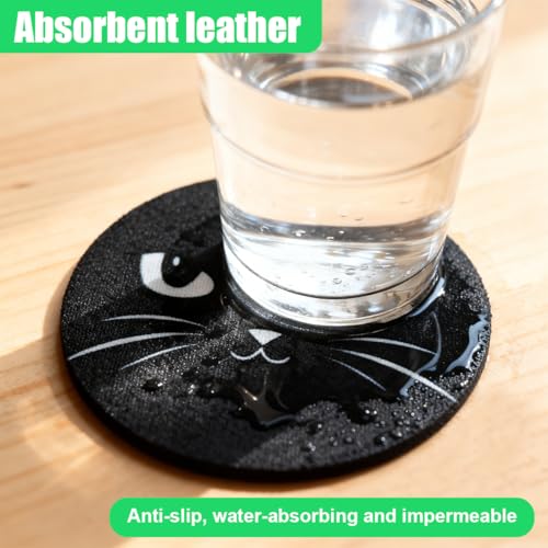 Craedli 2PCS Car Coasters for Cup Holders, 2.68 Inch Cat Cup Holder Insert Coaster Anti Slip Rubber Mat, Universal Embedded Decorative Car Cup Mat for Cars, Trucks, SUVs Interior(Eyes) - size: Eyes