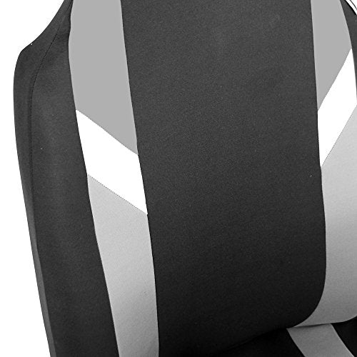 FH Group Automotive Protector Seat Covers Universal Fit Full Supreme Modernistic Gray Set Seat Covers, 1-Piece Front Seat Covers, Airbag Compatible, Split Bench Rear Car Seat Cover for SUV, Sedan - color: Gray, style: Full Set