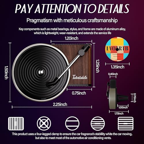 Maicican 12PCS Customizable Car Air Freshener Vent Clip, Pop Singer Album Cover Record Player Shape, Music Lover Gifts. (customization) - style: customization