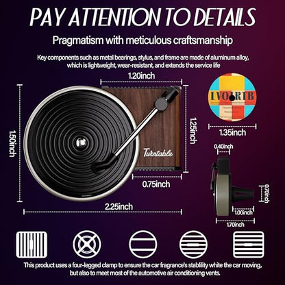 Maicican 12PCS Customizable Car Air Freshener Vent Clip, Pop Singer Album Cover Record Player Shape, Music Lover Gifts. (customization) - style: customization