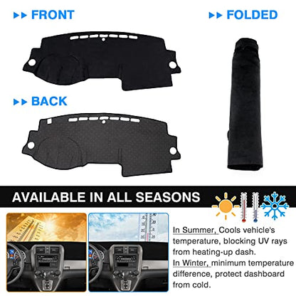Autorder Dashboard Cover Mat for Honda CRV 2007-2011 Accessories Dash Cover Flannel Dash Mat Sunshade Glare UV Rays Protector (Without HUD) - size: 2007-2011 Honda CRV