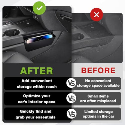 Muslogy for 2017-2024 2025 2026 Ridgeline Center Console Shifter Storage Box ABS Material Console Side Organizer Left & Right 2PCS Set with Stronger Tape Compatible with Honda Ridgeline 2017-2026 - size: Ridgeline 2PCS Console Side Storage