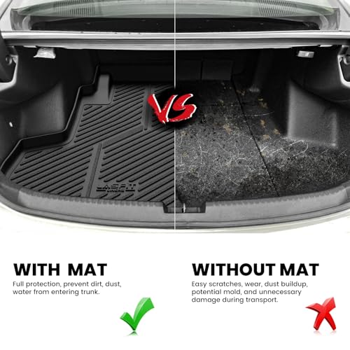 LASFIT Cargo Mat for Acura TLX 2021-2025 Sedan Custom Fit Trunk Mat Cargo Liner with Raised Edges, All Weather TPE Trunk Liner for Rear Cargo Area Protection, Black - size: 2021-2025 | For Acura TLX | Cargo Mats