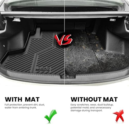 LASFIT Cargo Mat for Acura TLX 2021-2025 Sedan Custom Fit Trunk Mat Cargo Liner with Raised Edges, All Weather TPE Trunk Liner for Rear Cargo Area Protection, Black - size: 2021-2025 | For Acura TLX | Cargo Mats
